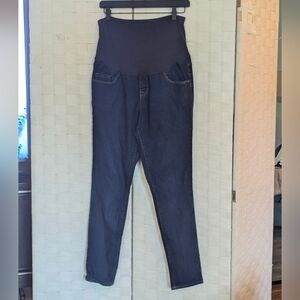 Maternity Overbump Jeggings in Dark Blue